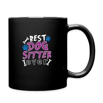 Dog Seated Dog Puppy Dog Sitter Dog Sitter - Full Colour Mug - black - Right