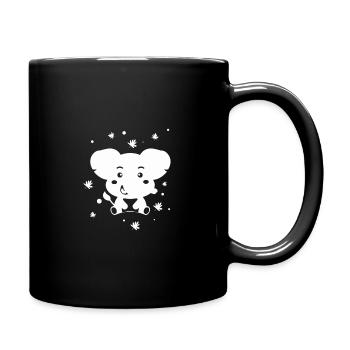 Petit éléphant - Animaux de zoo - Amoureux des animaux - Mug uni - noir - Droite