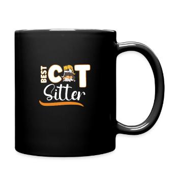 Cat Sitting Cat Puppie Cat Walkers Cat Sitter - Full Colour Mug - black - Right