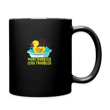 Gummiente Gummienten Entenliebhaber Badezimmer - Tasse einfarbig - Schwarz - Rechts