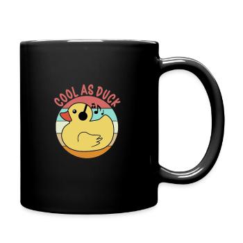 Gummiente Gummienten Entenliebhaber Badezimmer - Tasse einfarbig - Schwarz - Rechts