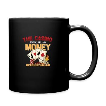 Poker Casino Poker Player Gambling Roulette Gift - Tasse einfarbig - Schwarz - Rechts