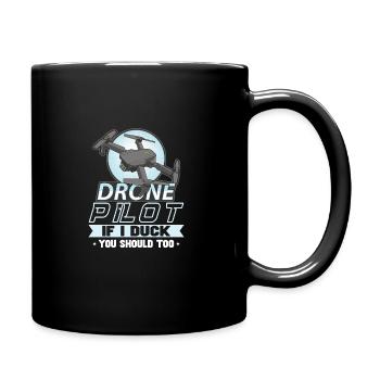 Drohne Pilot Opa Geschenkidee Alter Mann Mit - Tasse einfarbig - Schwarz - Rechts