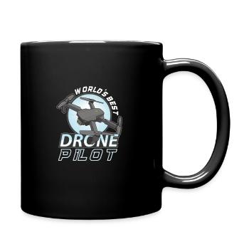 Drohne Pilot Opa Geschenkidee Alter Mann Mit - Tasse einfarbig - Schwarz - Rechts