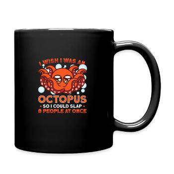 Octopus Marine Animals Sea Creature Squid Gift - Tasse einfarbig - Schwarz - Rechts