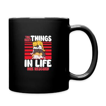 Cat RESCUE ANIMAL RIGHTS RESCUE Cat ADOPTION - Full Colour Mug - black - Right