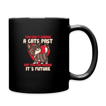 Cat RESCUE ANIMAL RIGHTS RESCUE Cat ADOPTION - Full Colour Mug - black - Right