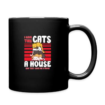 Cat RESCUE ANIMAL RIGHTS RESCUE Cat ADOPTION - Full Colour Mug - black - Right