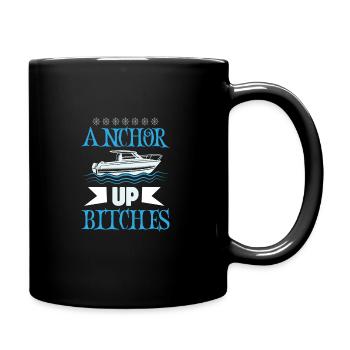 Boating Dad Boat Captain Pontoon Sailor Cruising - Full Colour Mug - black - Right