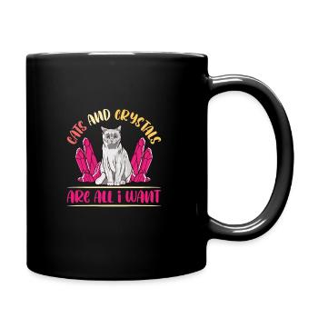 Crystal Healing Crystals and Stones - Full Colour Mug - black - Right