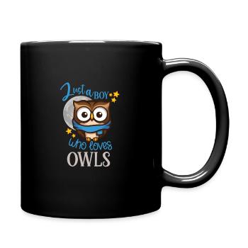 Owl Cute Owl Owl Lover just a Boy who loves owls - Tasse einfarbig - Schwarz - Rechts