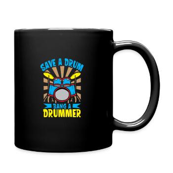 Drummer Drums Music Drum Set Drumming - Full Colour Mug - black - Right