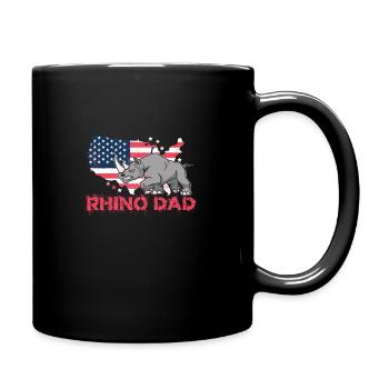 Rhino Rhino Safari Zoo Wilderness Wildlife - Full Colour Mug - black - Right
