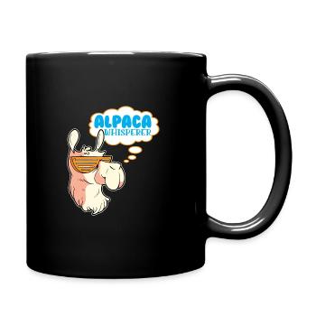 Alpagas Fluffy Lama animal - Alpaga chuchoteur - Mug uni - noir - Droite
