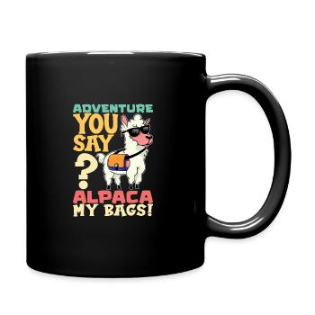 Alpagas Fluffy Lama animal - Alpaga chuchoteur - Mug uni - noir - Droite