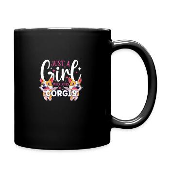 Chien/chiot : juste une fille qui aime les chiots - Mug uni - noir - Droite