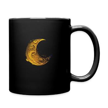 Mondphasen Vollmond Sterne Raum Mond Nacht - Tasse einfarbig - Schwarz - Rechts