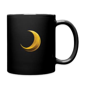Mondphasen Vollmond Sterne Raum Mond Nacht - Tasse einfarbig - Schwarz - Rechts