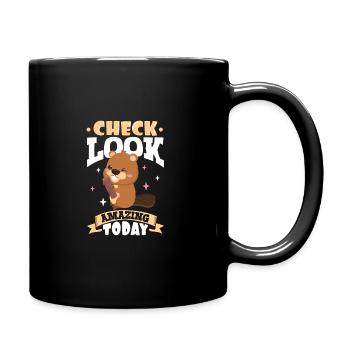 Biber Fan Biber Liebhaber Lustiges Biber Geschenk - Tasse einfarbig - Schwarz - Rechts
