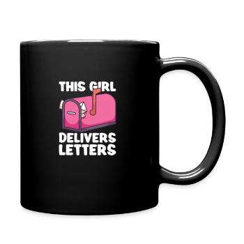 Postangestellte Postdame Postbote Post - Tasse einfarbig - Schwarz - Rechts