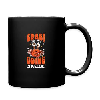 Crab crab crab whisperer crab hunting fisherman - Full Colour Mug - black - Right