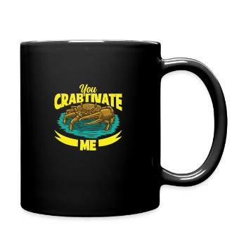 Crab crab crab whisperer crab hunting fisherman - Full Colour Mug - black - Right