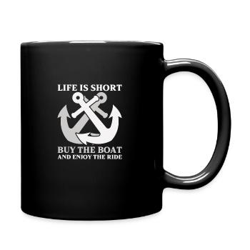 Bateau papa Capitaine Pontoon Sailor Croisière - Mug uni - noir - Droite