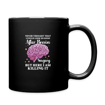 Brain Surgery Joke Brain Surgery Awareness Gift - Full Colour Mug - black - Right
