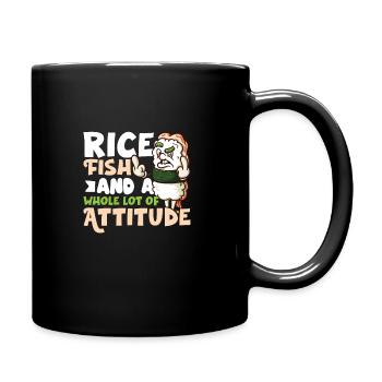 Funny Unhappy Sushi Japanese food Miso-Unhappy - Tasse einfarbig - Schwarz - Rechts