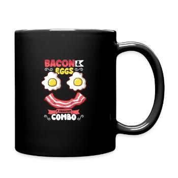 Lustige Brustfast Menü Speck Start Den Morgen - Tasse einfarbig - Schwarz - Rechts