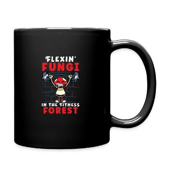 Funny Mushroom Fitness Gym Workout Power - Mug uni - noir - Droite