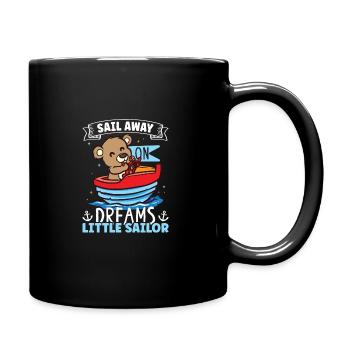 Boating Dad Boat Captain Pontoon Sailor Cruising - Full Colour Mug - black - Right