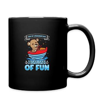Boating Dad Boat Captain Pontoon Sailor Cruising - Full Colour Mug - black - Right