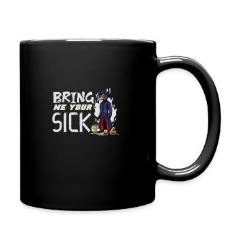 Creepy Halloween horror plague doctor - Full Colour Mug - black - Right