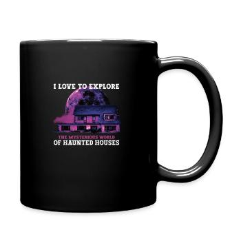 Horror Paranormal Haunted House Creepy Halloween - Full Colour Mug - black - Right