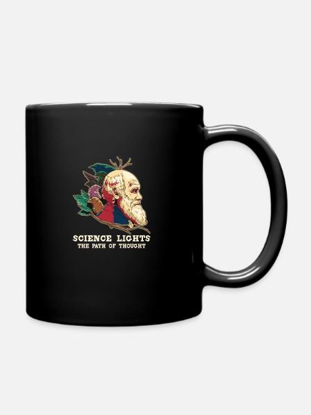 Charles Darwin Atheistic Atheism - Full Colour Mug - black
