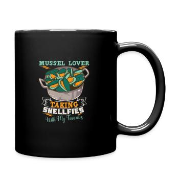 Miesmuscheln Meeresfrüchte Schalentiere - Tasse einfarbig - Schwarz - Rechts