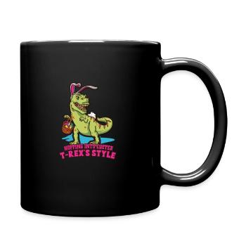 T-rex de Pâques Dinosaure T-rex drôle de Pâques - Mug uni - noir - Droite