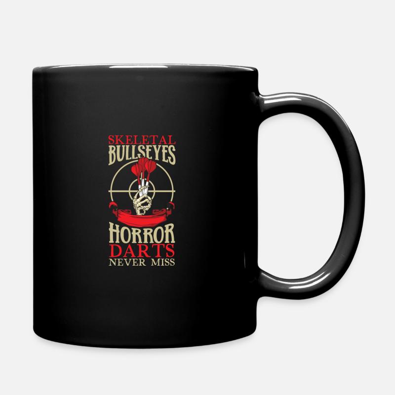 Scary Darts Dartspieler Dartscheibe Darts-brett - Tasse einfarbig - Schwarz