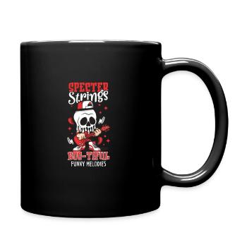 Lustiger Horror Spooky Guitar Gitarrist Ghostly - Tasse einfarbig - Schwarz - Rechts