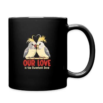 Valentinstag Turteltauben Vogelmotiv Romantisch - Tasse einfarbig - Schwarz - Rechts