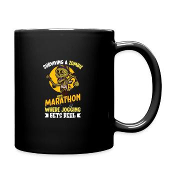 Funny Horror Zombie Marathon Jogging Runner - Full Colour Mug - black - Right