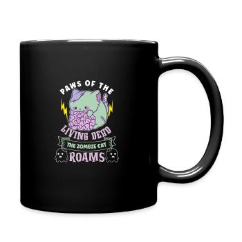 Zombie Cat Undead Kitty Horror Meow Creepy - Full Colour Mug - black - Right