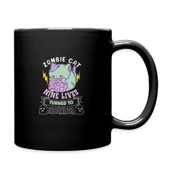 Zombie Cat Undead Kitty Horror Meow Creepy - Full Colour Mug - black - Right
