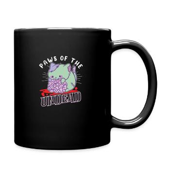 Zombie Cat Undead Kitty Horror Meow Creepy - Full Colour Mug - black - Right