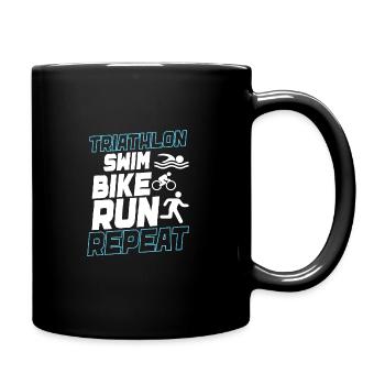 Triathlon Swim Bike Run Triathlete Sport Gift - Full Colour Mug - black - Right