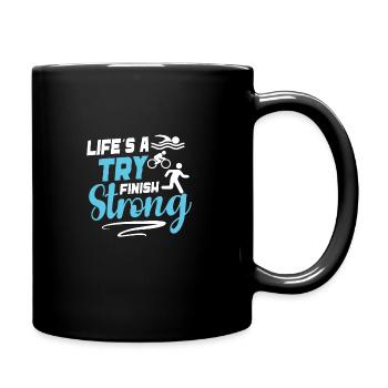 Triathlon Swim Bike Run Triathlete Sport Gift - Full Colour Mug - black - Right