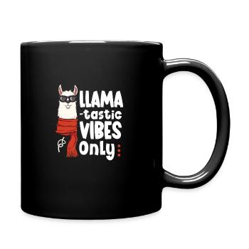 Cute llama llama clothing llama accessories - Full Colour Mug - black - Right