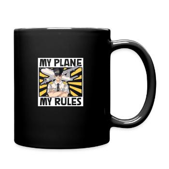 Pilot Aviation Airplane Airline Future Pilots - Full Colour Mug - black - Right