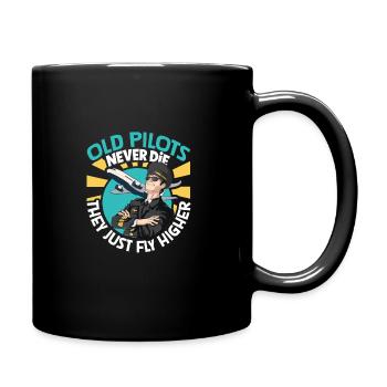 Pilot Aviation Airplane Airline Future Pilots - Full Colour Mug - black - Right